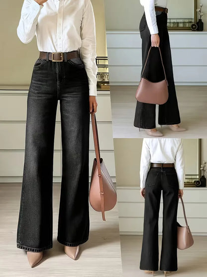 Wide leg jeans dark wash