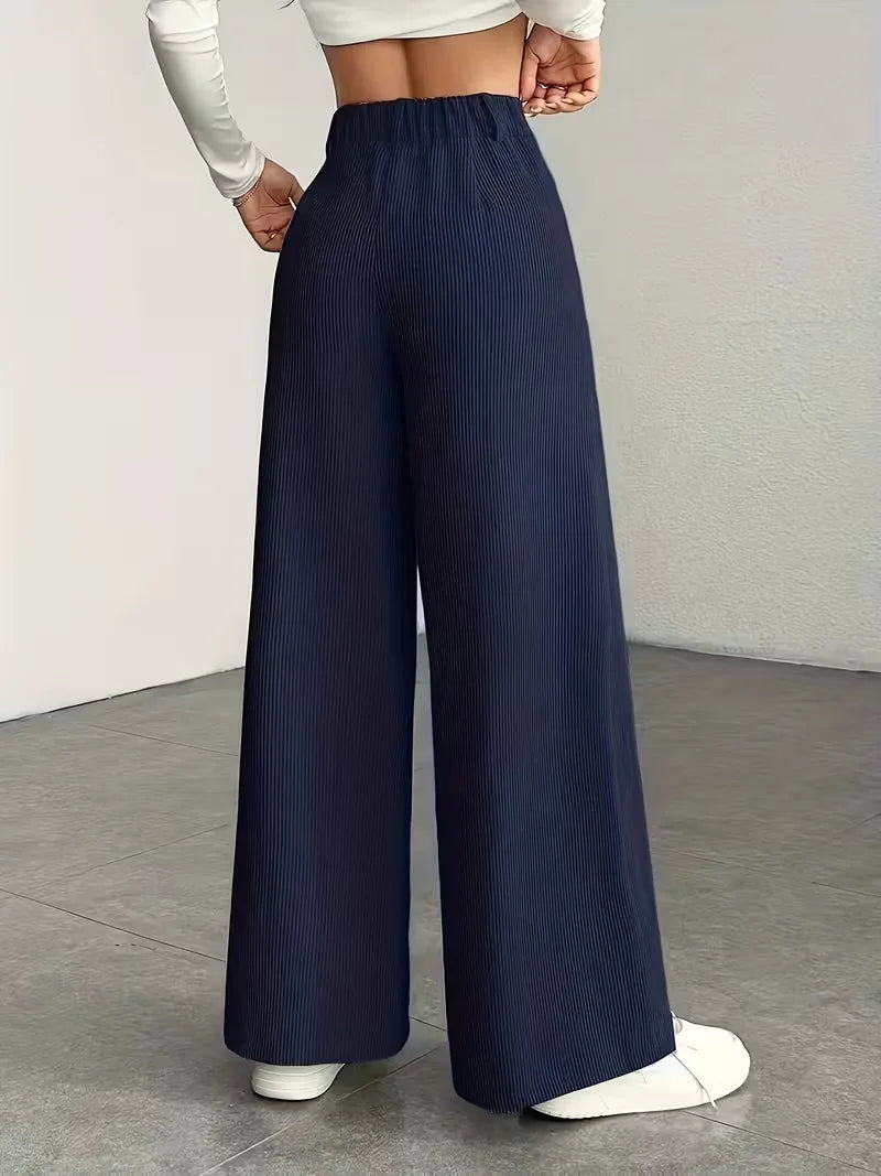 Pantalon à jambes larges taille haute