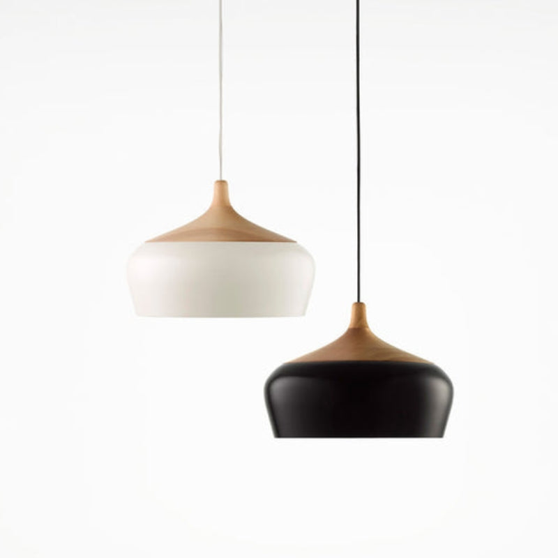 Scandinavian Wooden Pendant Light with LED Support