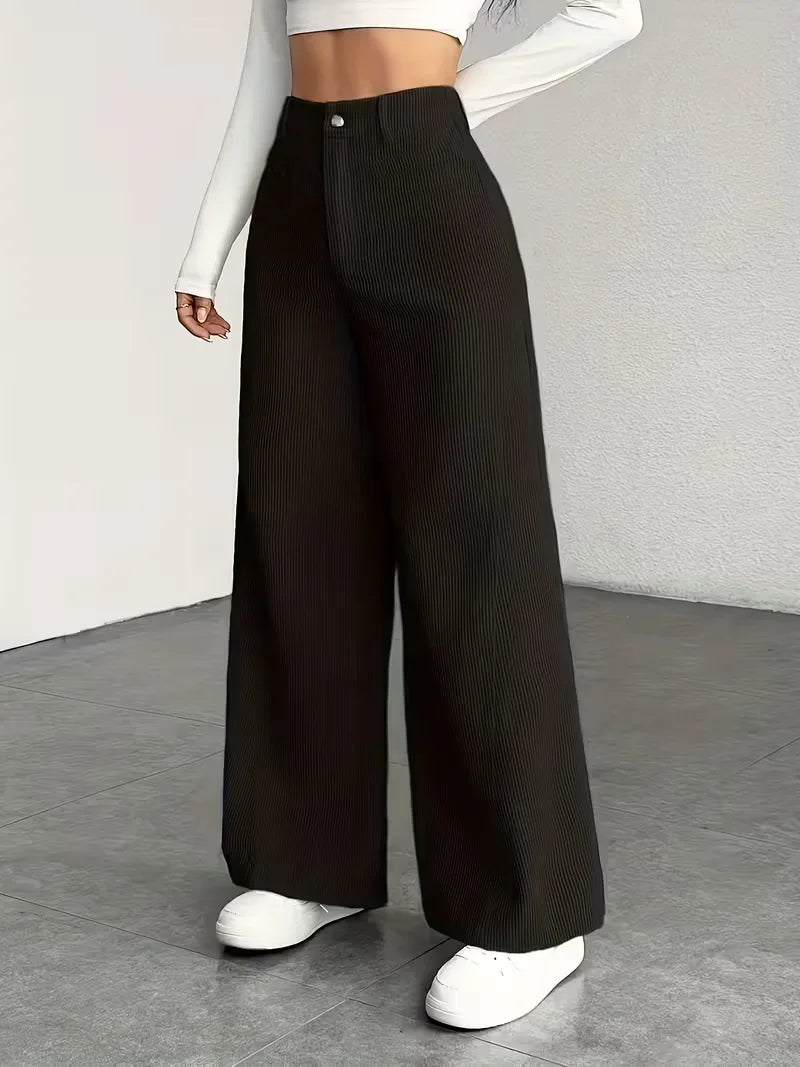 Pantalon à jambes larges taille haute