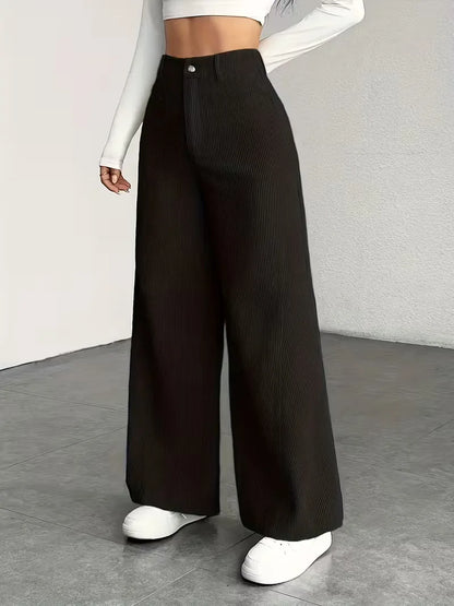 Pantalon à jambes larges taille haute