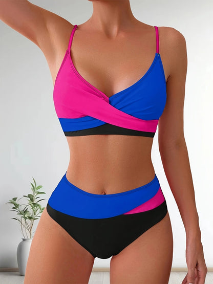 Set bikini patchwork elasticizzato e comodo da donna