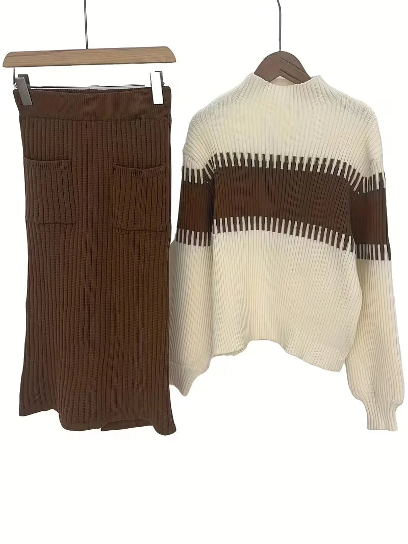 Ensemble deux pièces avec texture côtelée