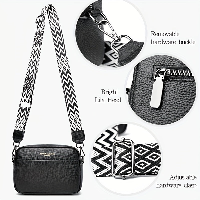 Genuine Leather Crossbody Bag – Practical and Trendy with Guitar Shoulder Strap