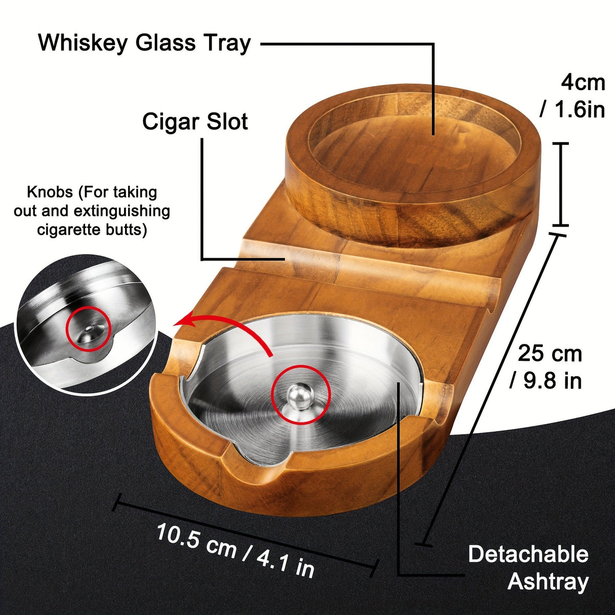 Creatieve sigarenasbak en whiskyglaasjesplateau - Het perfecte Vaderdag- of relatiegeschenk