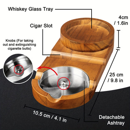 Creatieve sigarenasbak en whiskyglaasjesplateau - Het perfecte Vaderdag- of relatiegeschenk