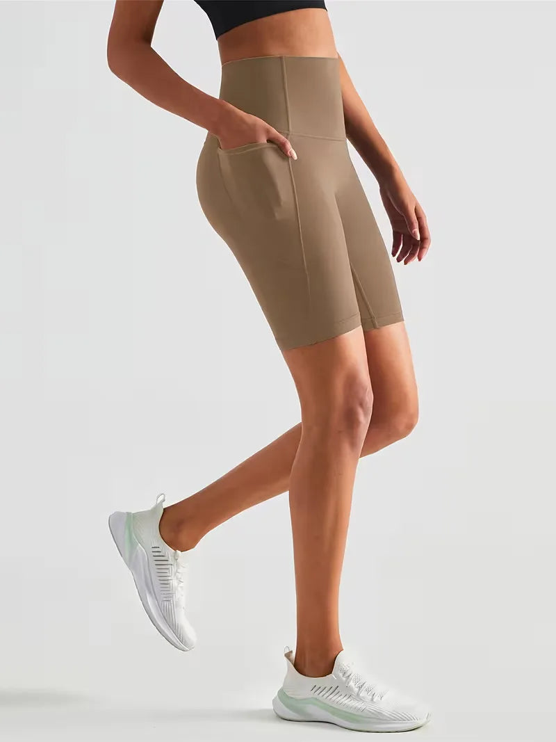 High-Waisted Sports Shorts