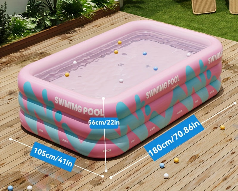 Piscina hinchable alegre para el jardín – PVC resistente, perfecta para fiestas de verano y diversión en familia