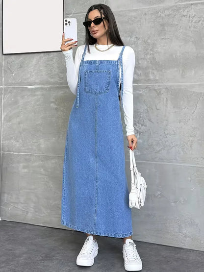 Robe chemise à bretelles spaghetti