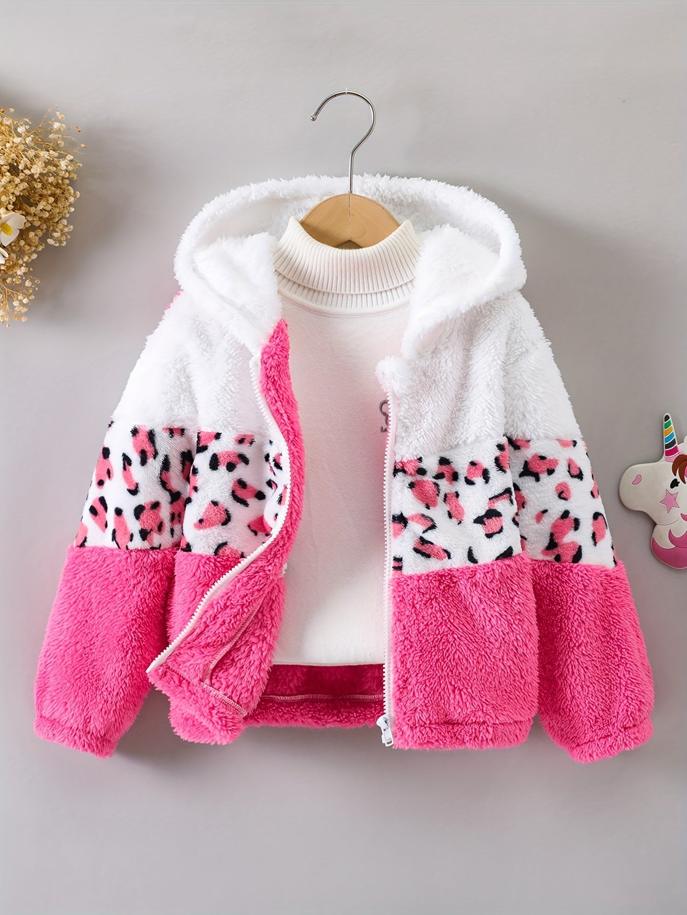 Jacket with Leopard Print and Fleece for Girls - Sasha