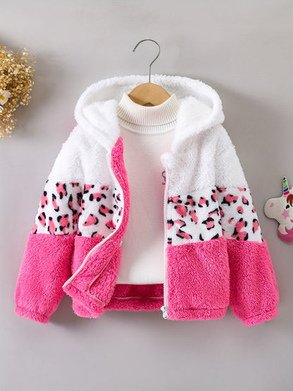 Jacket with Leopard Print and Fleece for Girls - Sasha
