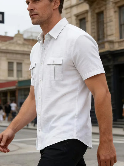 Chemise à manches courtes avec poches poitrine