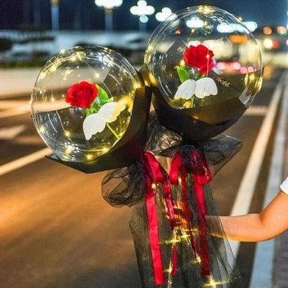 Rosa globo | Ramo de rosas con globos LED