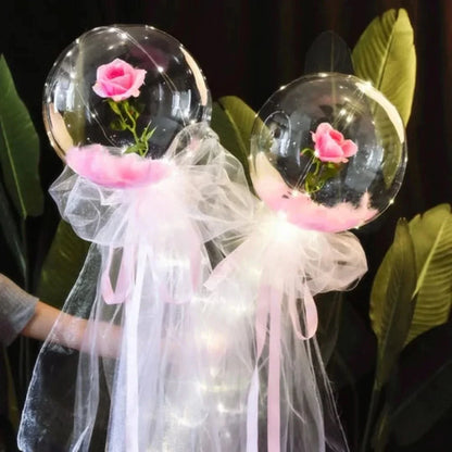 Rosa globo | Ramo de rosas con globos LED