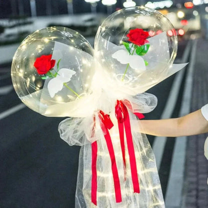Rosa globo | Ramo de rosas con globos LED
