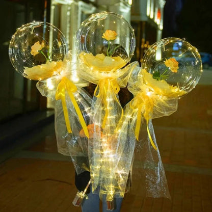 Rosa globo | Ramo de rosas con globos LED