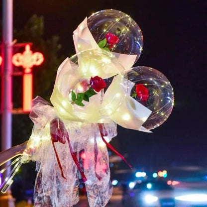 Rosa globo | Ramo de rosas con globos LED
