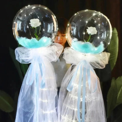 Rosa globo | Ramo de rosas con globos LED