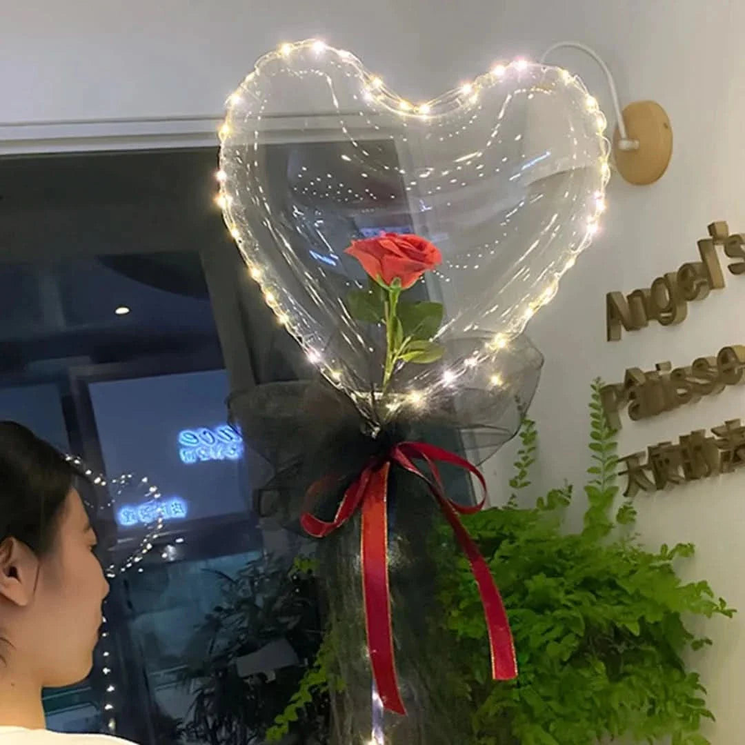 Rosa globo | Ramo de rosas con globos LED