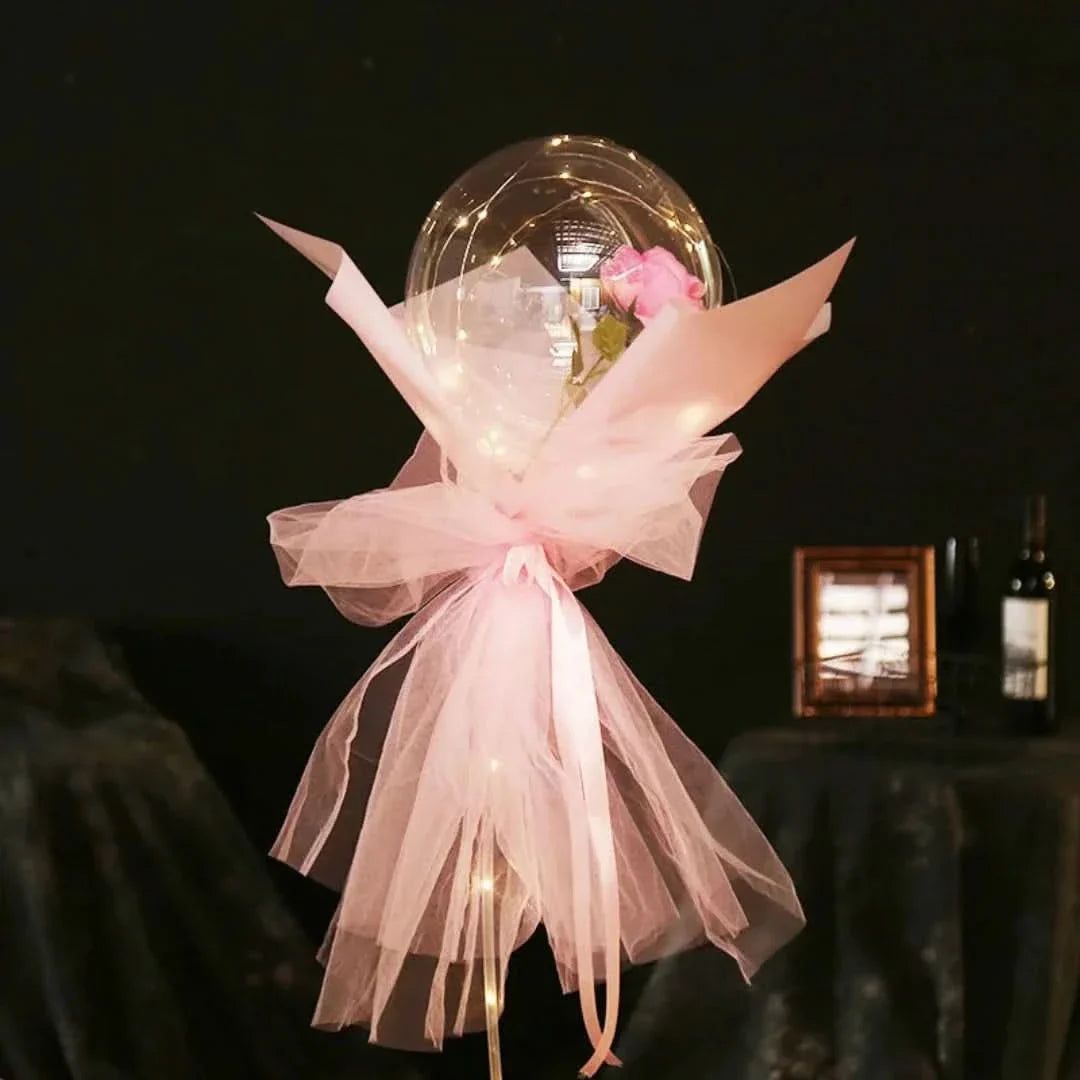 Rosa globo | Ramo de rosas con globos LED