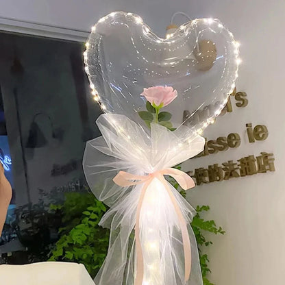 Rosa globo | Ramo de rosas con globos LED