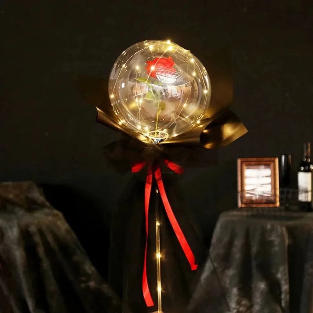 Rosa globo | Ramo de rosas con globos LED