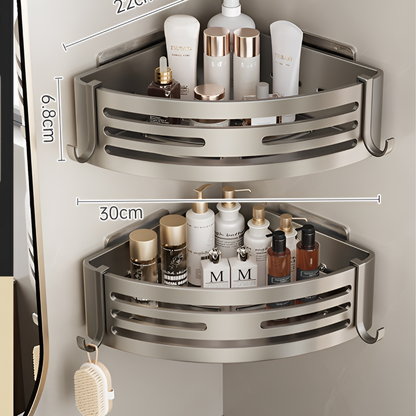 2-Tier Self-Adhesive Corner Shower Holder