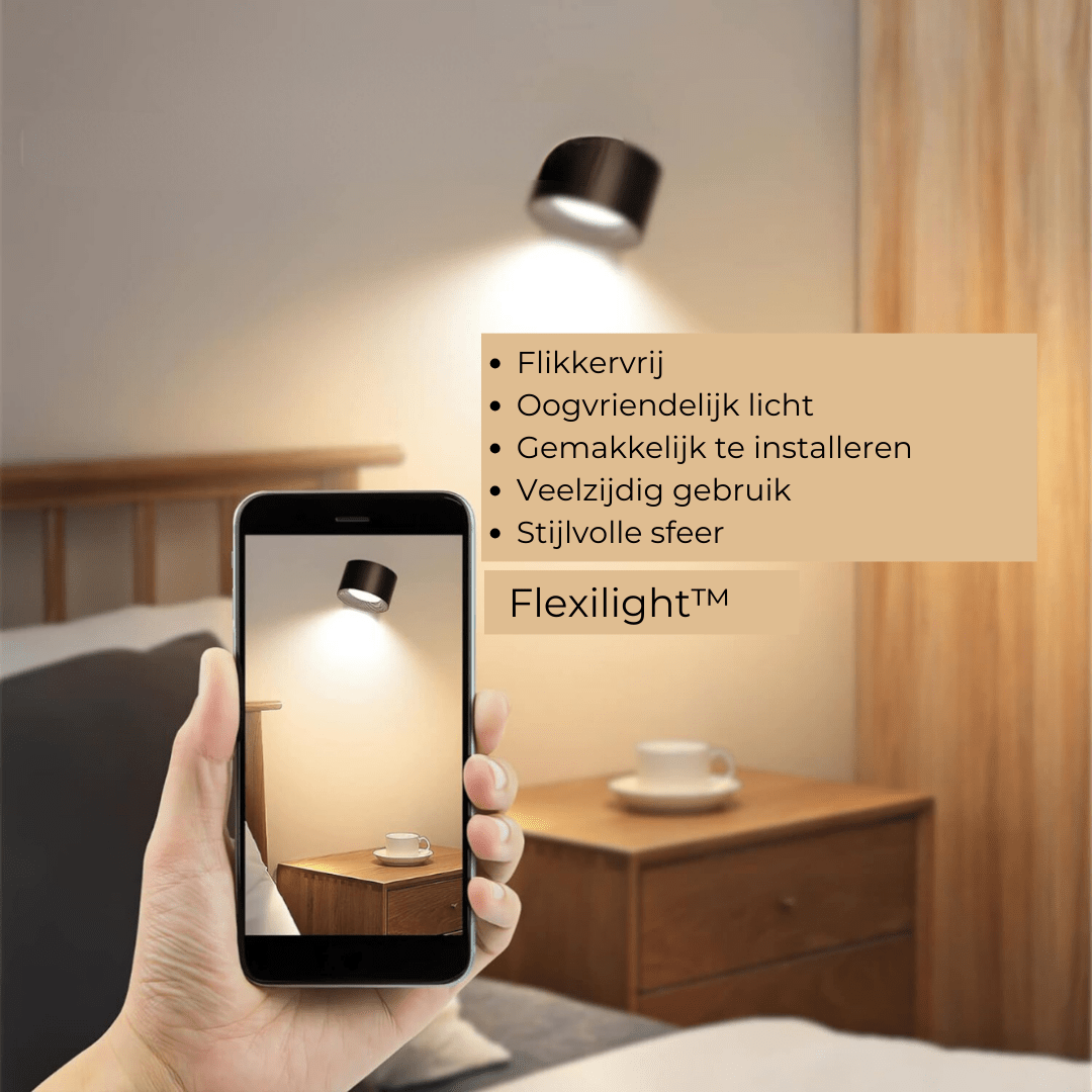 FlexiLamp - Draadloze, oplaadbare 360°-wandlamp