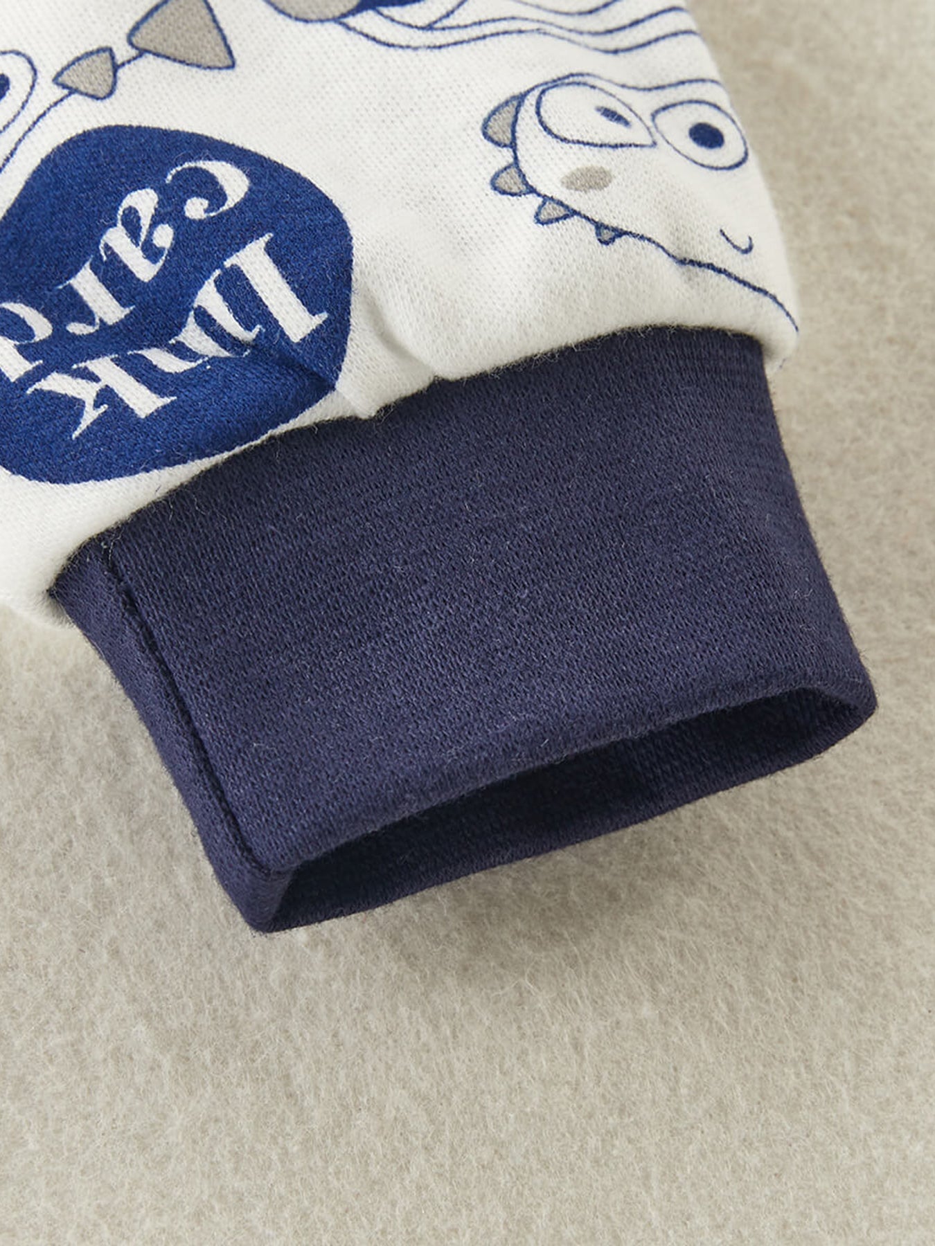 2-piece set cartoon letter print sweater with long sleeves and pants - Jano