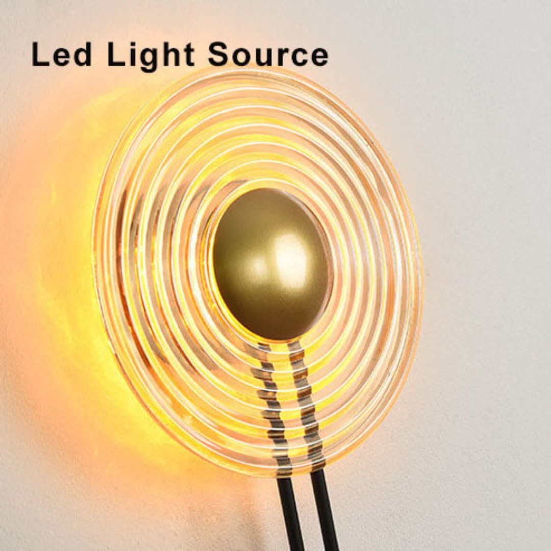 LuxLight - Modern 1-Light Circular LED Wall Lamp with Arm