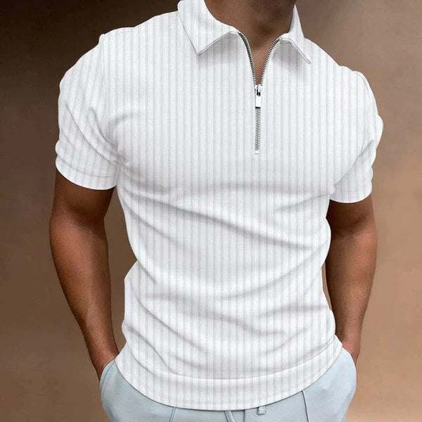Muscle Fit Men's Polo with Zip - Mic