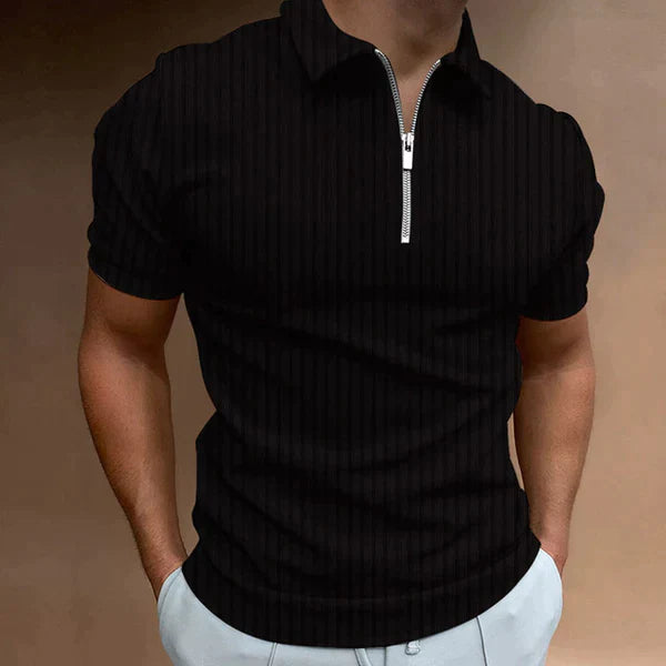 Muscle Fit Men's Polo with Zip - Mic