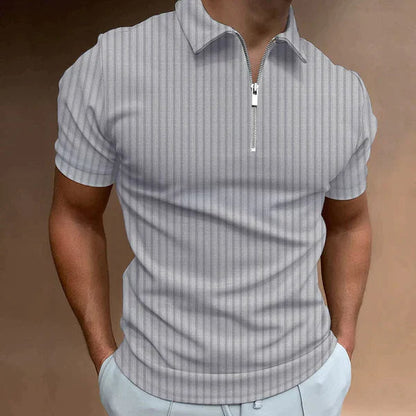Muscle Fit Men's Polo with Zip - Mic