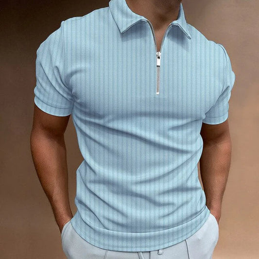 Pánske polo tričko Muscle Fit so zipsom – Mic
