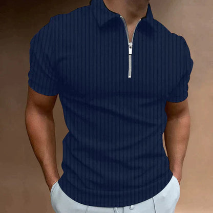 Muscle Fit Men's Polo with Zip - Mic