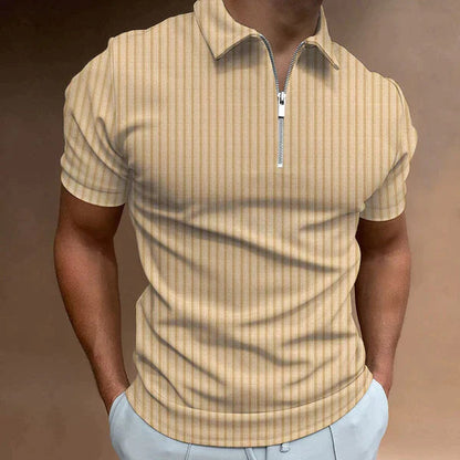 Muscle Fit Men's Polo with Zip - Mic