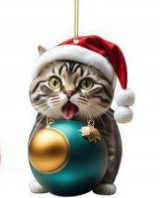 Decorazione natalizia a forma di gatto - Graziosa decorazione festiva per l'albero
