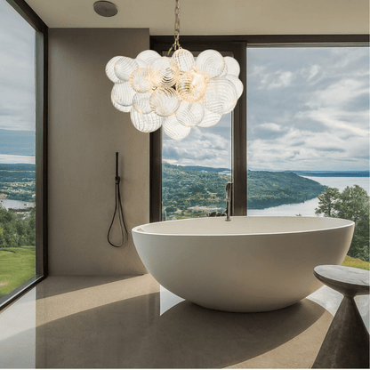 Candeeiro de teto Cluster Ribbed Bubble - Design luxuoso e elegante