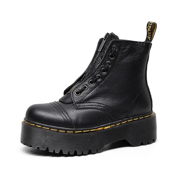Leather Boots with Thick Sole for Women - Marra