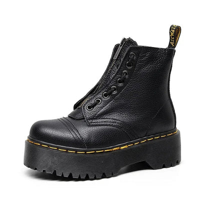 Leather Boots with Thick Sole for Women - Marra