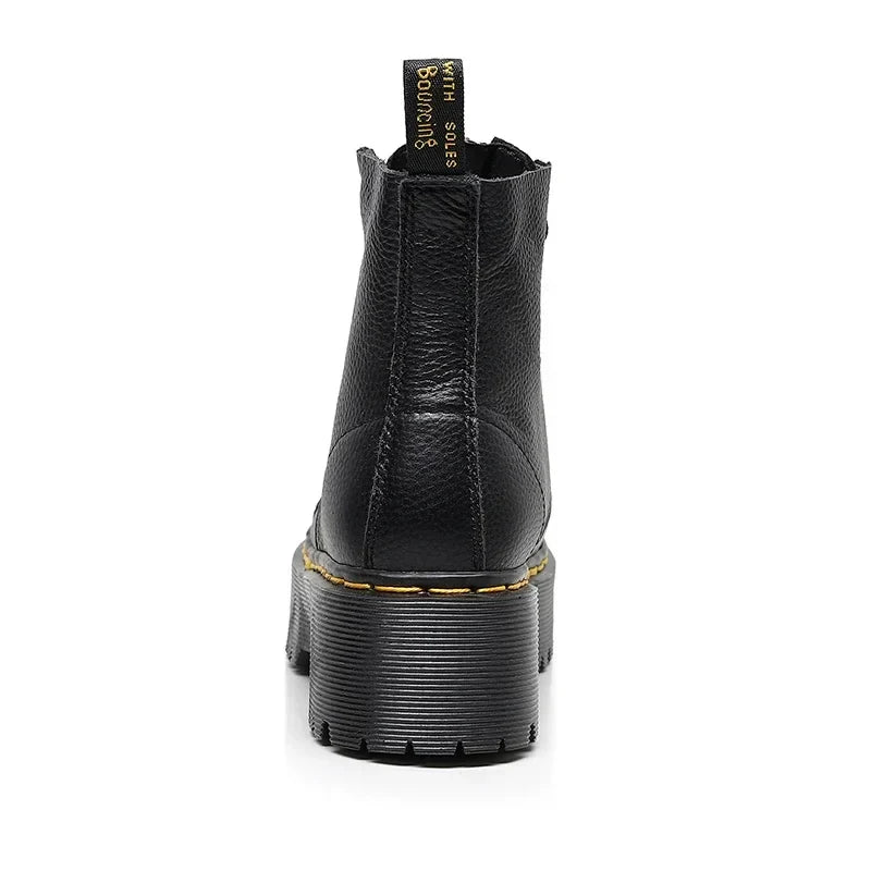 Leather Boots with Thick Sole for Women - Marra