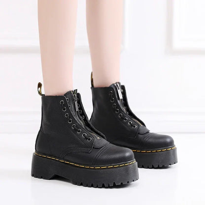 Leather Boots with Thick Sole for Women - Marra