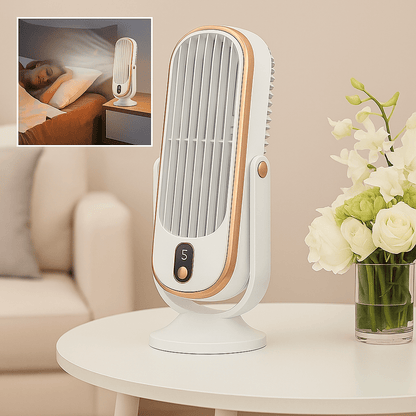 Draagbare oplaadbare USB-bureauventilator 360°