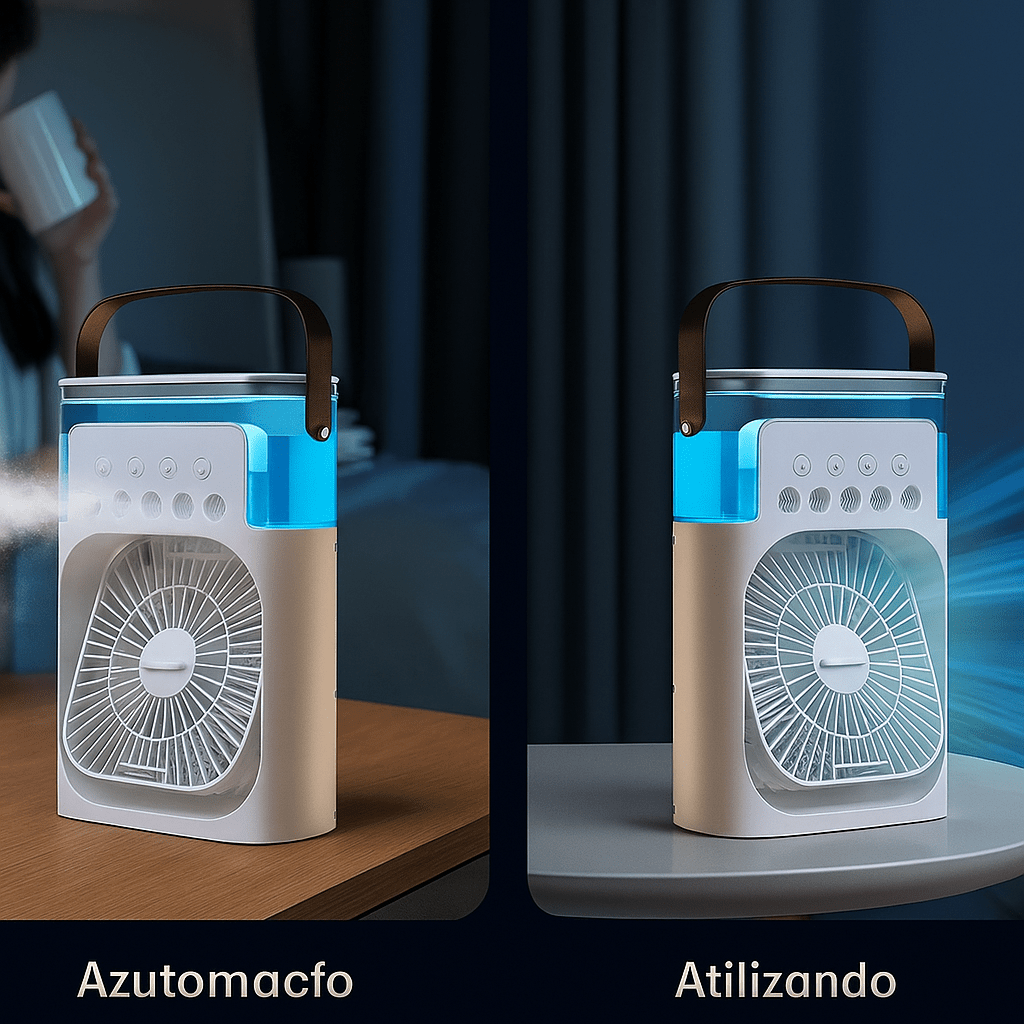 Hordozható, csendes, 3 az 1-ben LED-es hűtőventilátor
