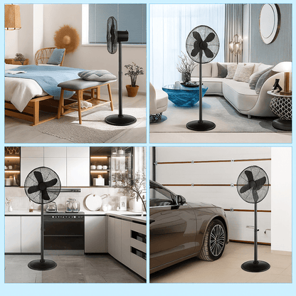 16" Oscillating Adjustable Floor Fan with 3 Speeds