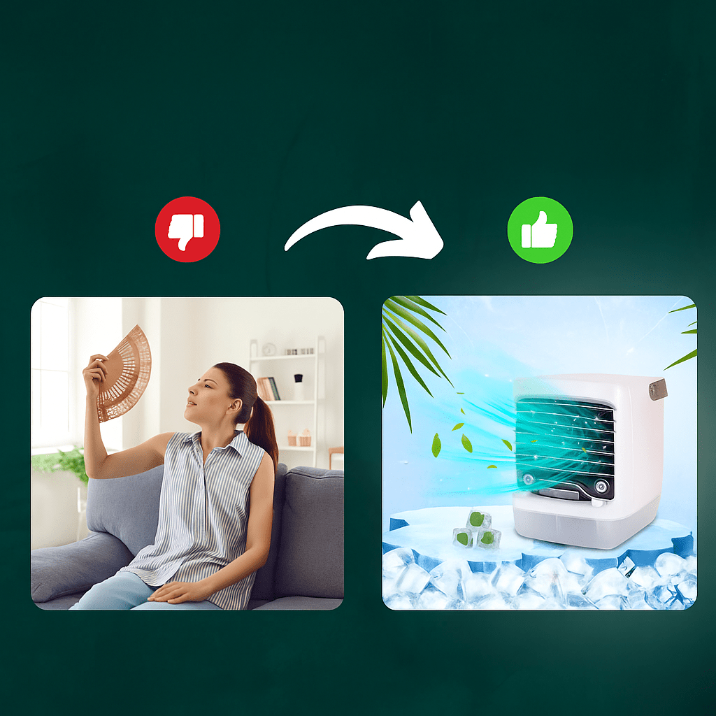 Mini enfriador de aire portátil recargable PolarBreeze