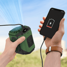 Draagbare heupventilator met powerbank en zaklamp