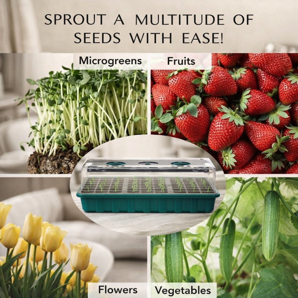 Indoor Growing Kit | LED Grow Light, Dome | Plants