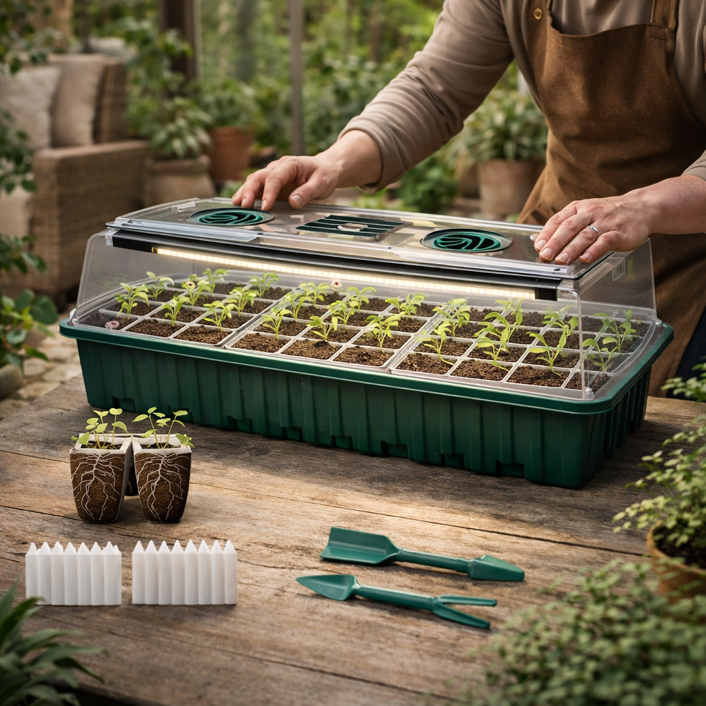 Indoor Growing Kit | LED Grow Light, Dome | Plants