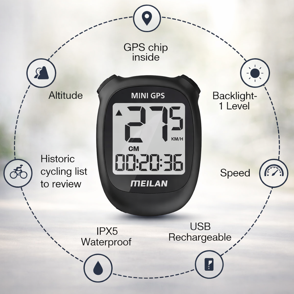 GPS-mérő | újratölthető, vízálló, megvilágított
